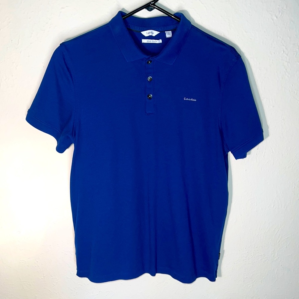 Calvin Klein, Medium, Blue Polo Shirt